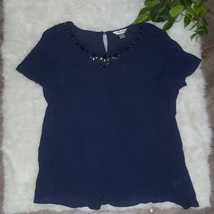Blue sequined top